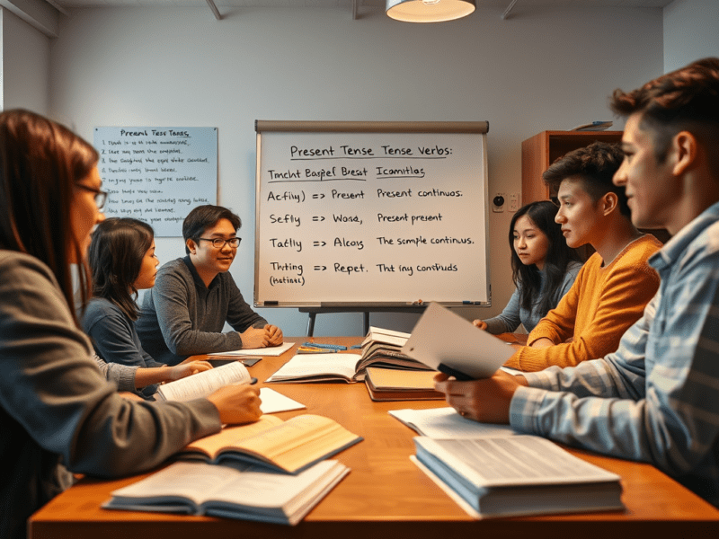 Verbs in Present Tense and Quiz for Beginners