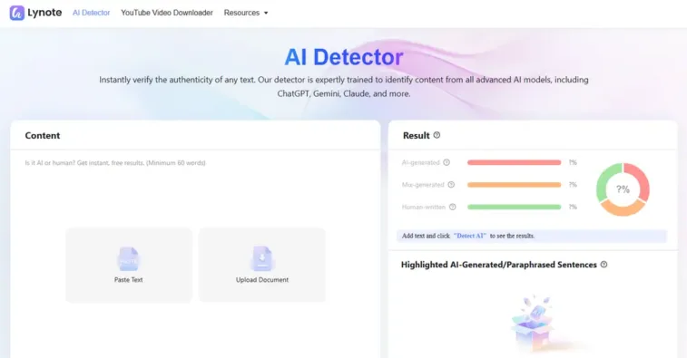 Lynote AI Detector Analyzes Success Image