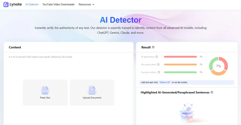 Lynote AI Detector Analyzes Success Image