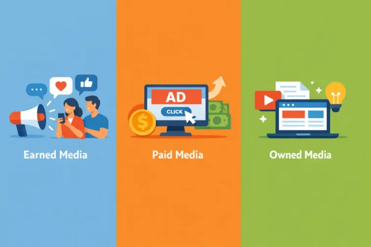 Earned Media vs Paid Media vs Owned Media 2026 Image